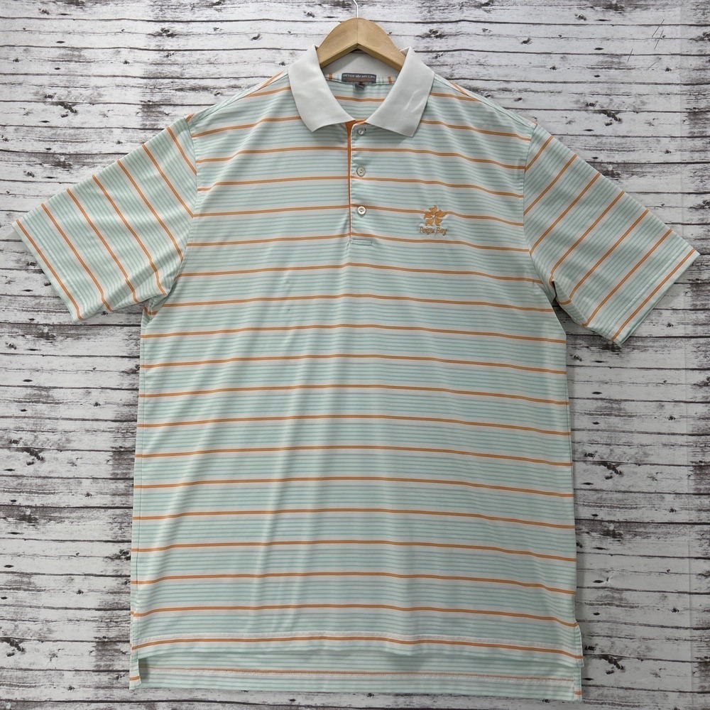 Peter Millar Summer Comfort Polo Striped Shirt Poipu Bay Golf Club Hawaii Mens L